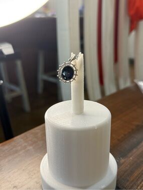Adina Eden white gold charm with Deep Blue Centerstone
